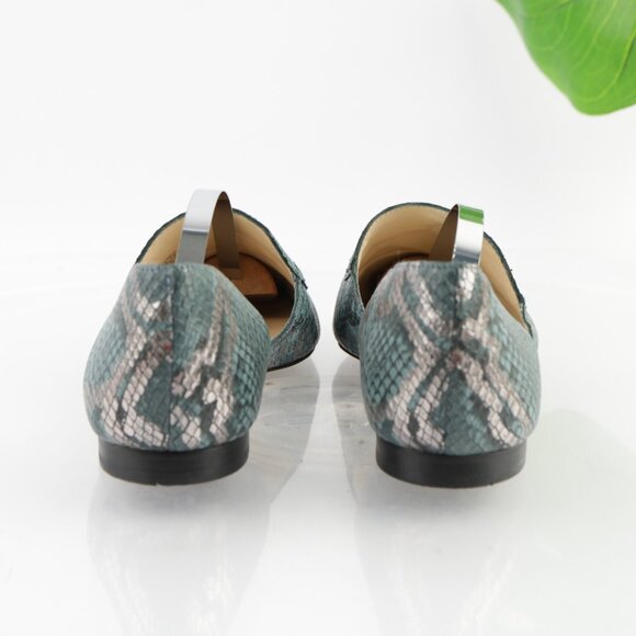 Vince Camuto Womens Kordie D'Orsay Flats Size 8.5 Blue Teal Python Slip On Shoes - Picture 5 of 12